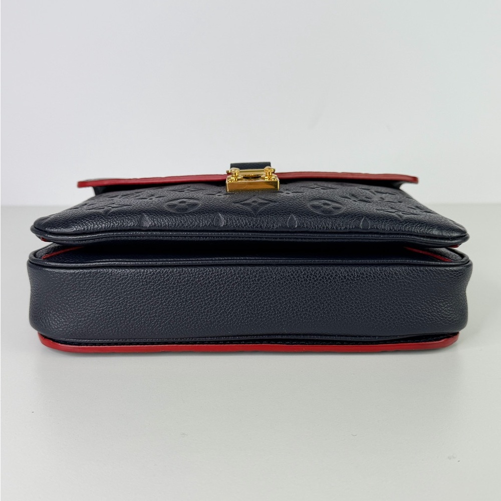 AUTHENTIC Louis Vuitton LV Pochette Metis Marine Rouge Navy Leather - Picture 6 of 16